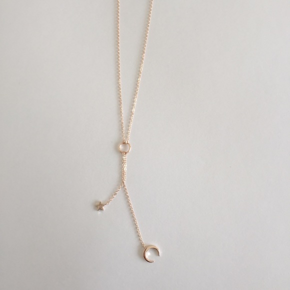 NWT Rose Gold Moon and Star Necklace - Picture 2 of 4